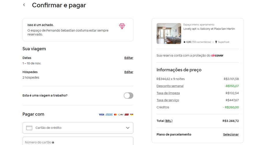 Pagar hospedagem no Airbnb