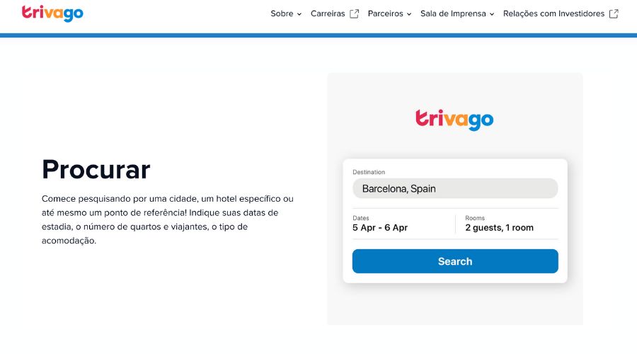 Página que mostra como o Trivago Funciona