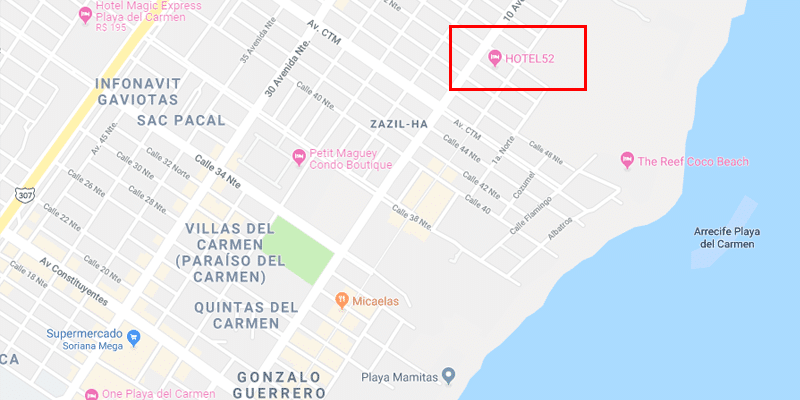 Mapa de Playa del carmem