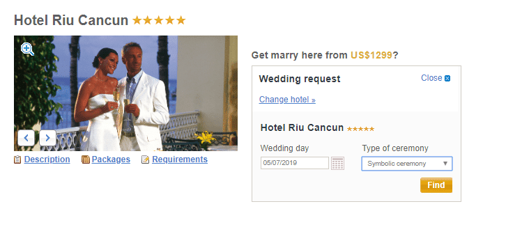 Selecionei o riu cancún