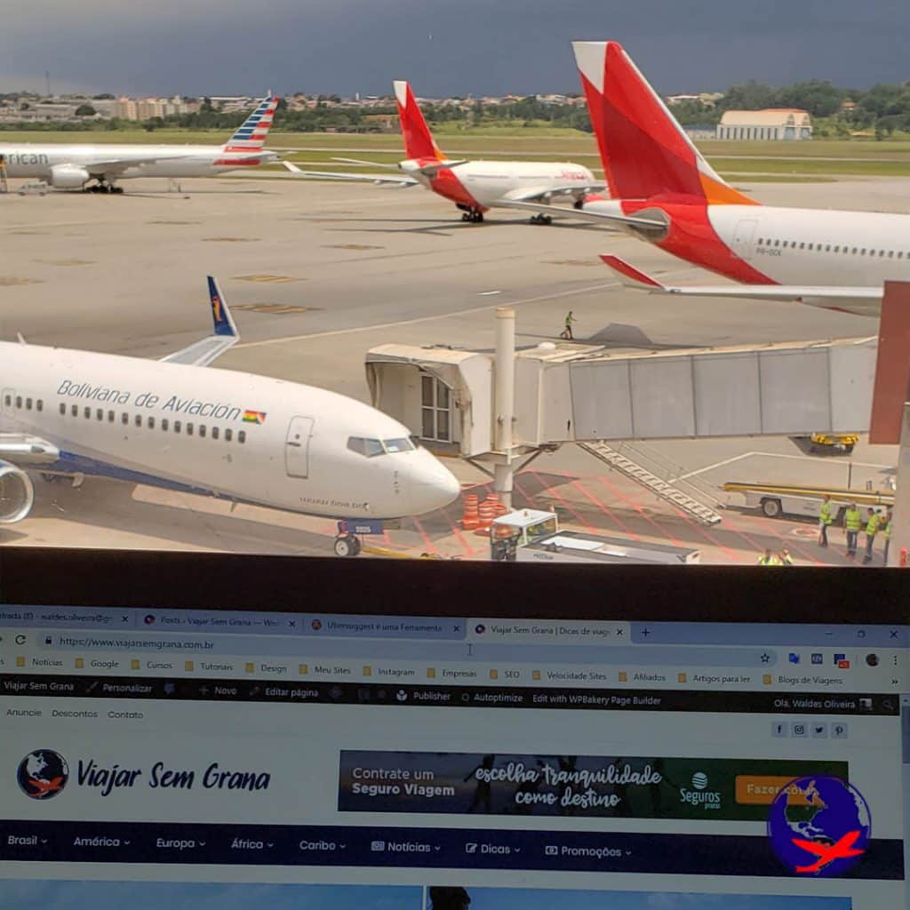 Vista para pista do aeroporto