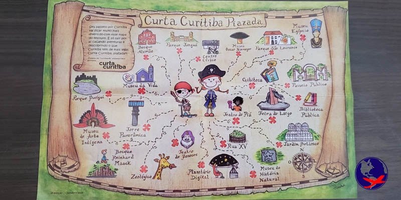 O que fazer em Curitiba - Mapa turístico de Curitiba