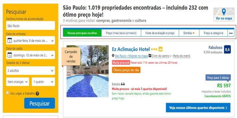 Escolhendo a hospedagem