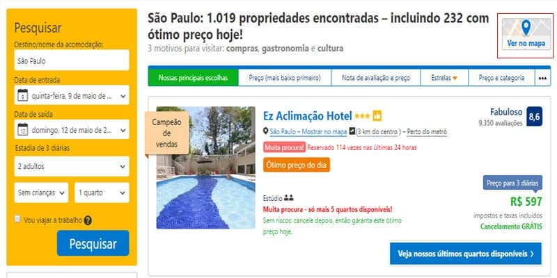 Selecione a hospedagem