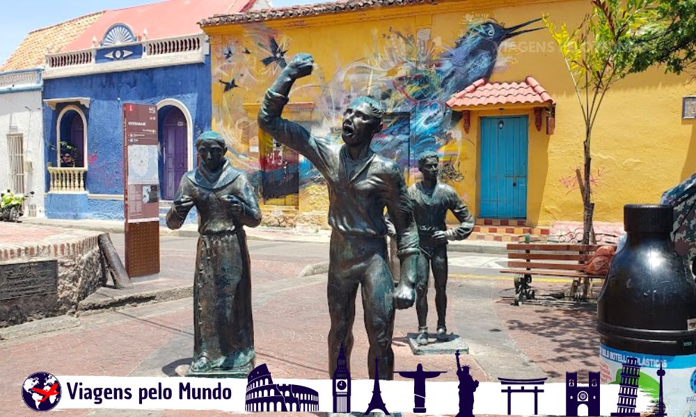 Praça em Getsemaní em Cartagena