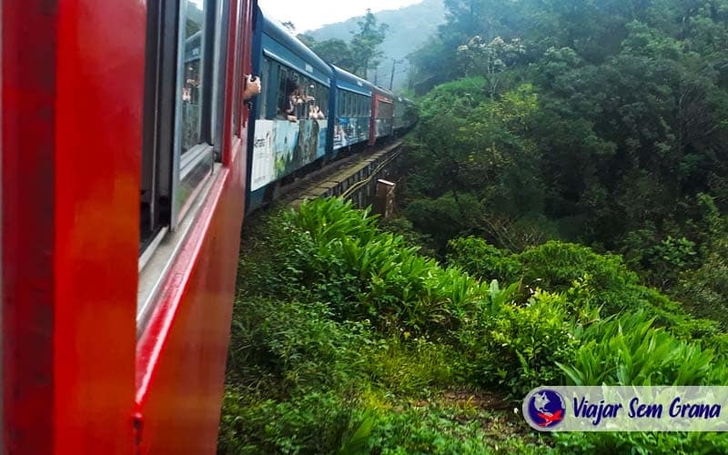 Trem passando pela serra paranaense