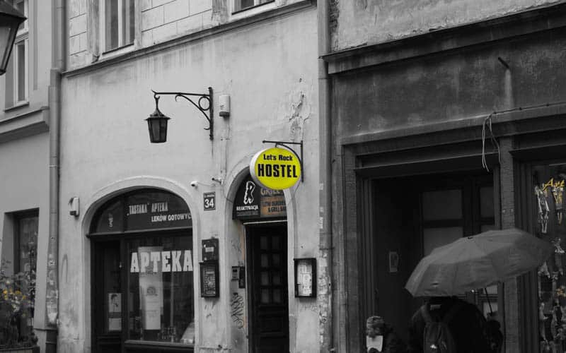 Entrada de um hostel