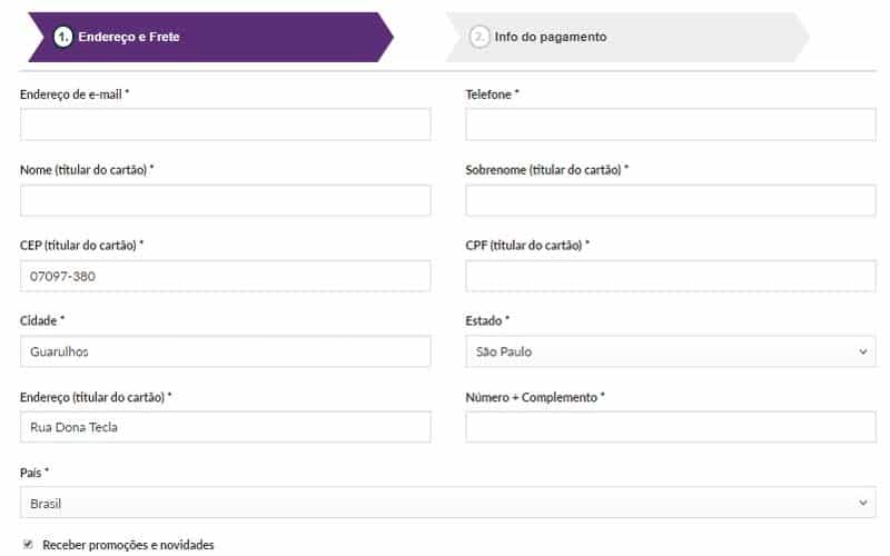 Preencha seus dados pessoais