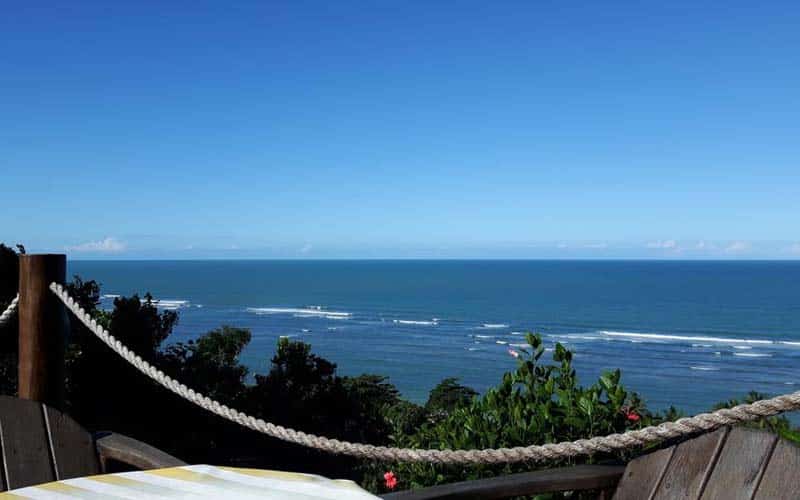Vista do mar da Pousada Antares