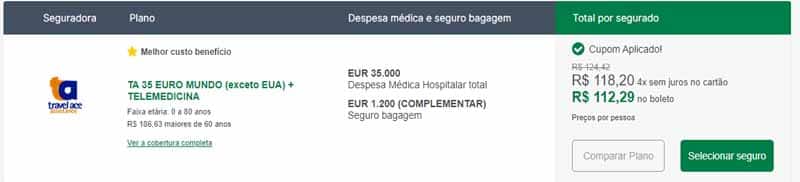 Informações do Seguro Viagem mais  barato para Europa