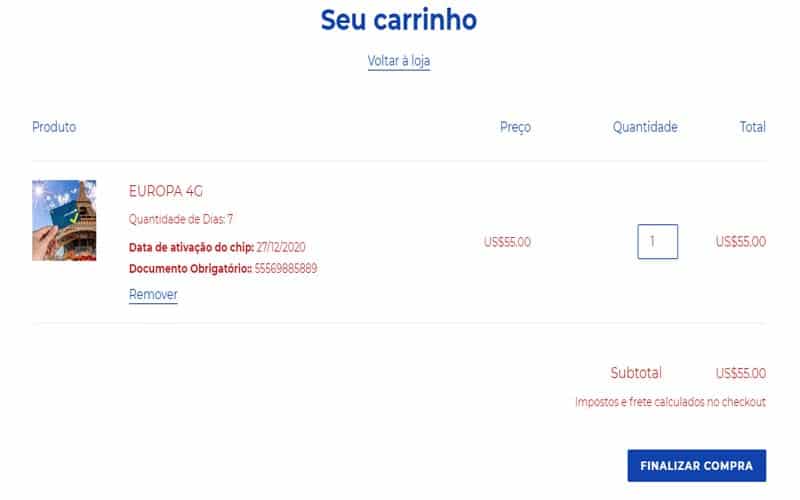 Página de Checkout 