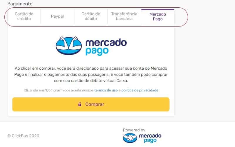 Forma de pagamento da empresa, Mercado Pago