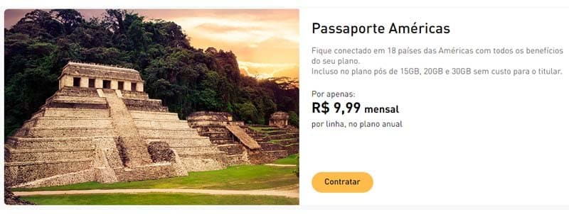 Passaporte Américas - Planos Claro