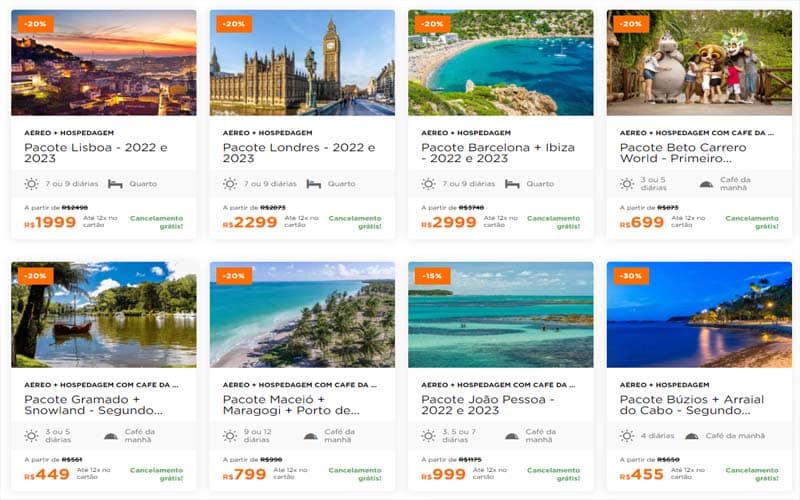 Pacotes em Promoção do Hurb