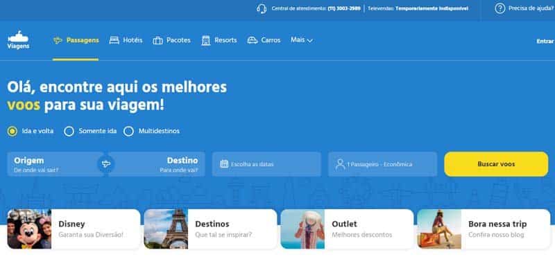 Submarino Viagens - Onde comprar pacotes de viagens