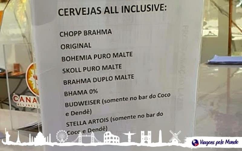 Comunicado com as cervejas que tinham no resort - 