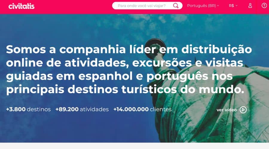 Página da história da Civitatis