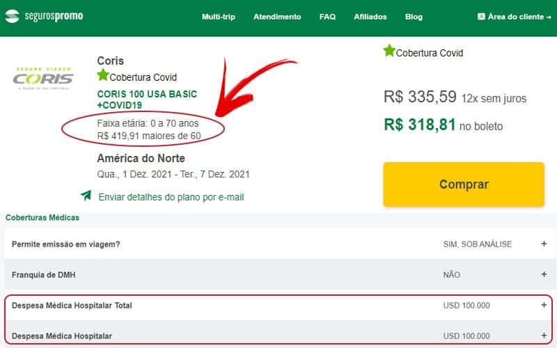 Valor do plano com o melhor custo benefício para os estados unidos