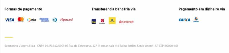Dados cadastrais no site - Submarino viagens é confiável