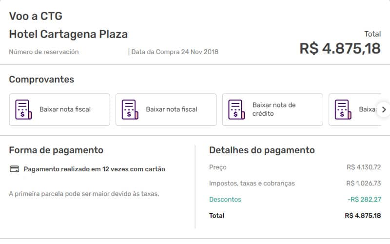 Valores do pacote de viagem para Cartagena