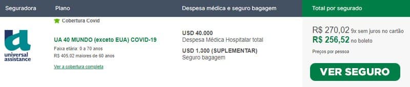 Plano com cobertura adicional para COVID-19 para Argentina