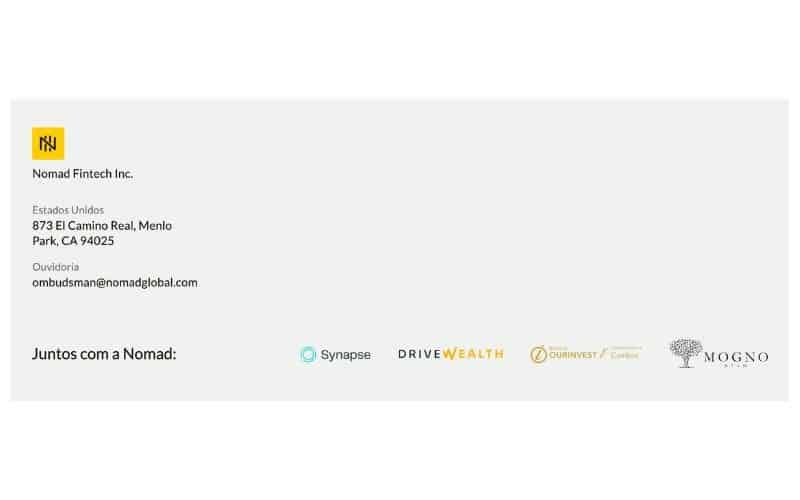 Bancos parceiros da Nomad