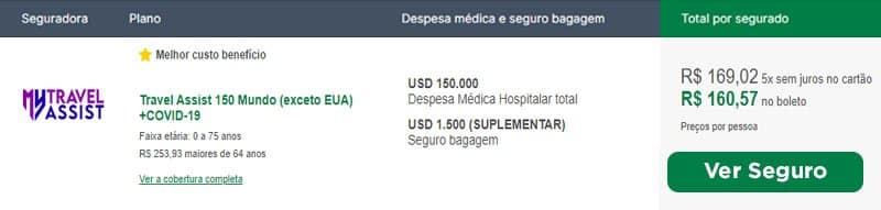 Plano com desconto para seguro viagem Lisboa