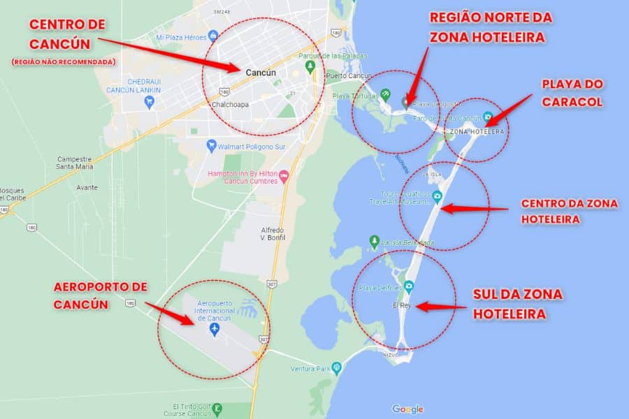 Melhores regiões para ficar em Cancún