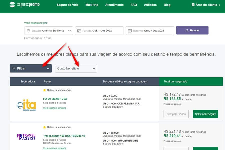 Como filtrar os melhores seguros