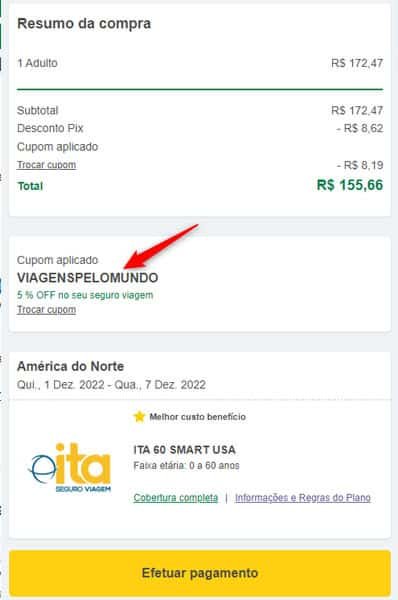 Página de confirmação de compra