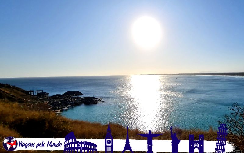 Pôr do sol no mirante da Praia Grande
