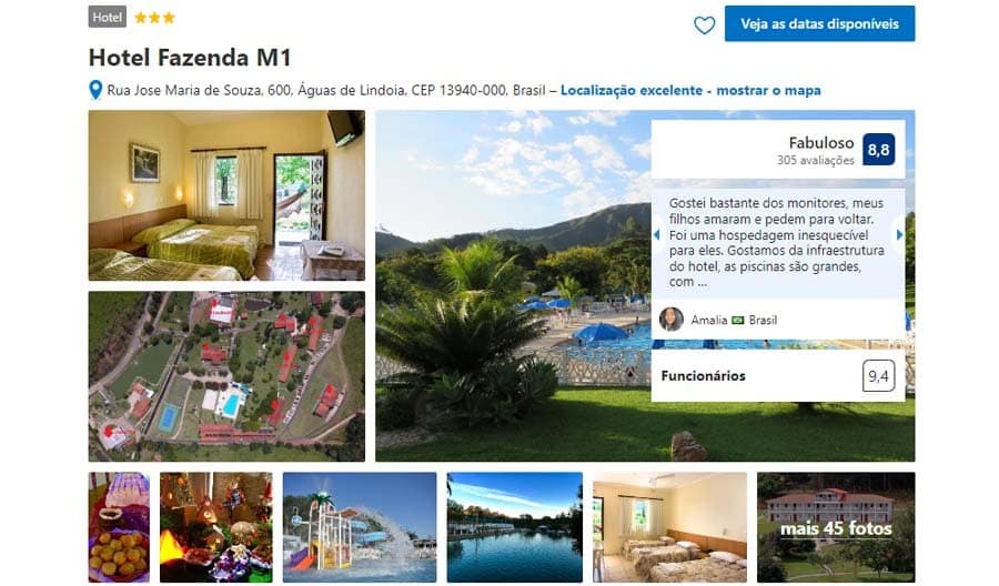 Hotel Fazenda M1 em Águas de Lindoia