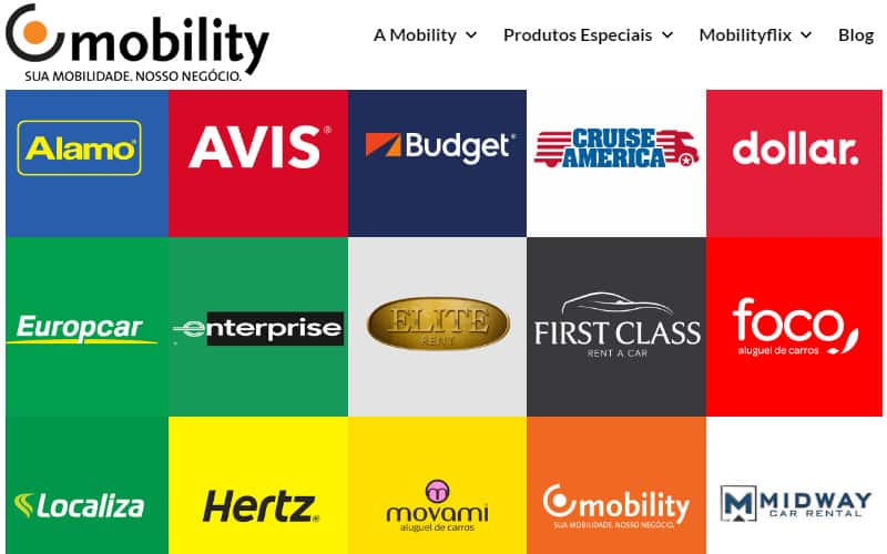 Locadoras que a Mobility trabalha
