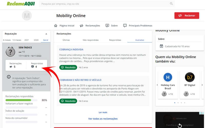 Mobility no Reclame Aqui