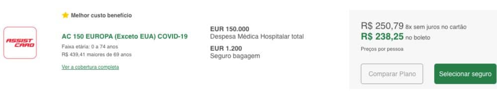 Seguro viagem com melhor custo benefício