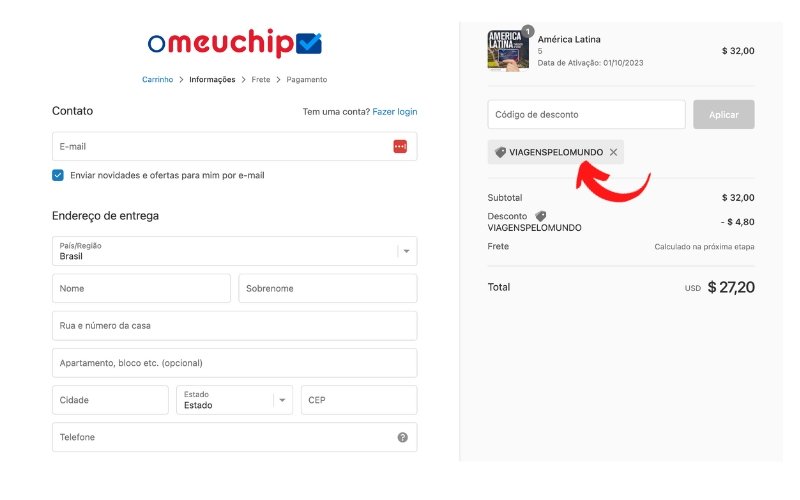 Finalize a compra do chip de celular para Colômbia
