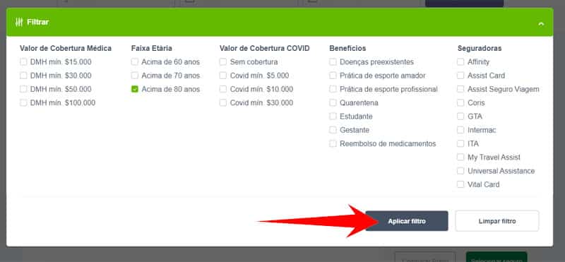 Filtros da seguros promo 