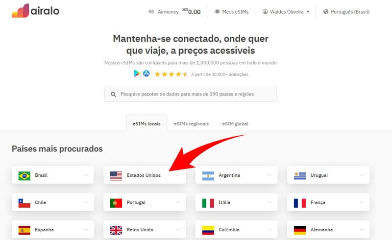 Como comprar na Airalo