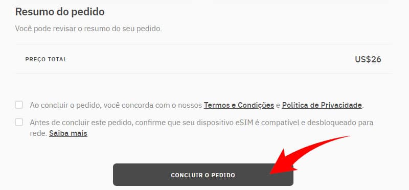 Confirme o pagamento