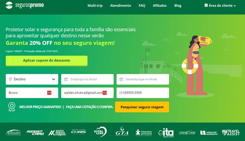 Seguros Promo, comparativo de seguro viagem