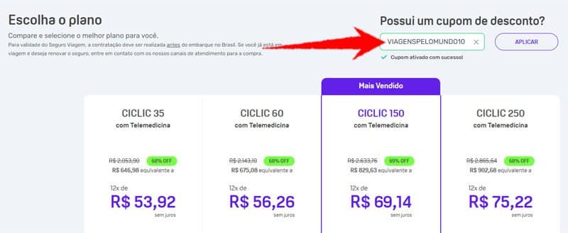 Cupom de desconto para usar na Ciclic