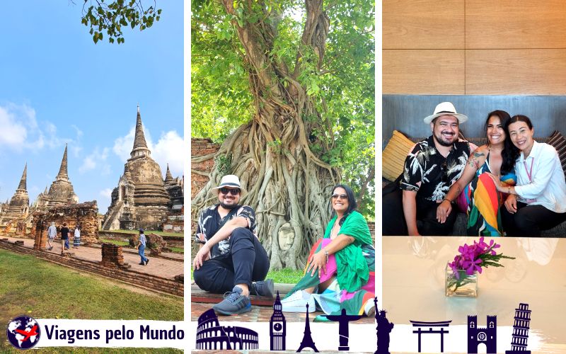Guia nos explicando a história de Ayutthaya