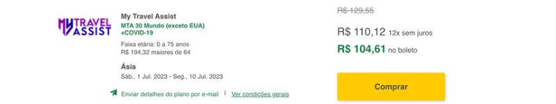Seguro viagem para Tailândia barato