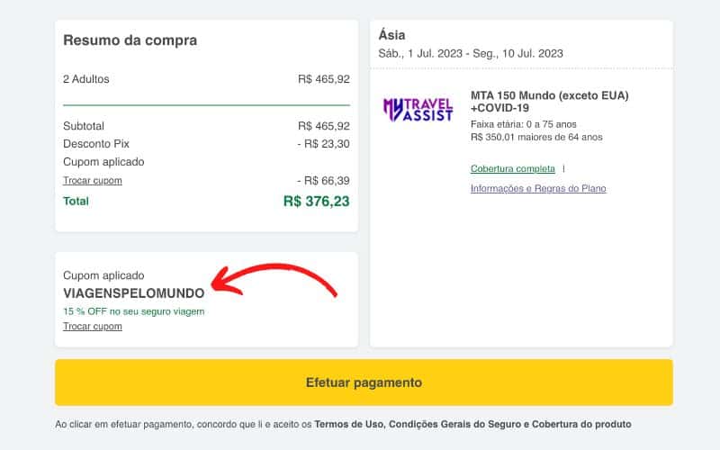 Coloque o nosso cupom de desconto e finalize a compra