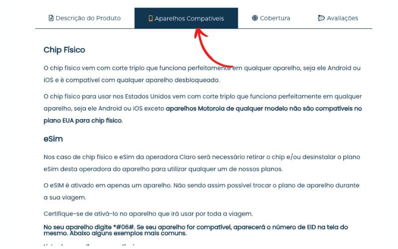 Aparelhos compatíveis com eSim da Casa do Chip
