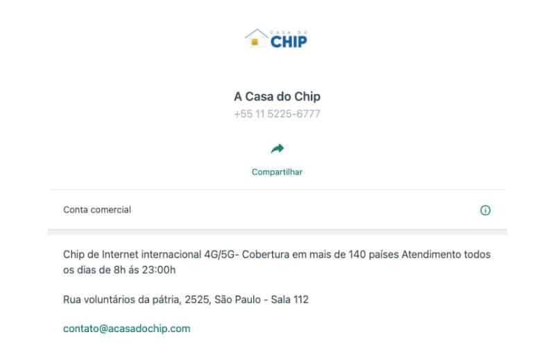 Suporte e atendimento da Casa do Chip