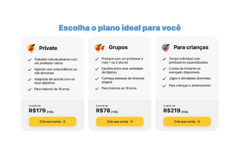 Quanto custa o Cambly