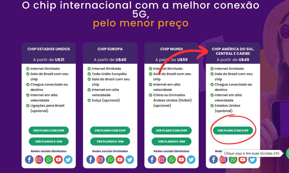 Página principal da America Chip
