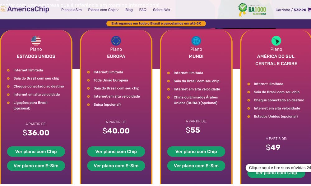 Preço do chip de celular para usar no México