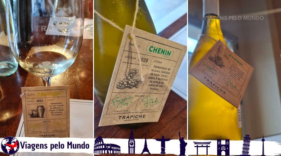 Vinhos brancos que degustamos durante a visita na Bodega Trapiche